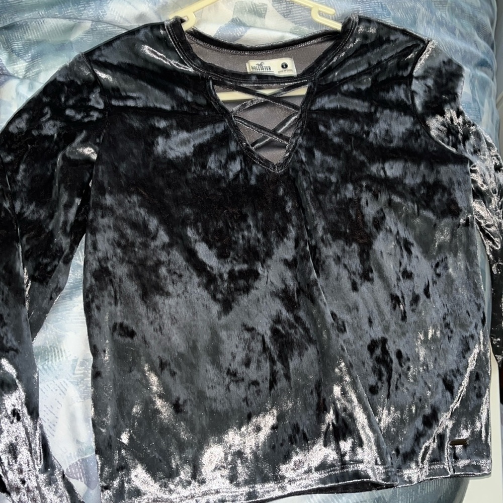 Gray velvet long sleeve